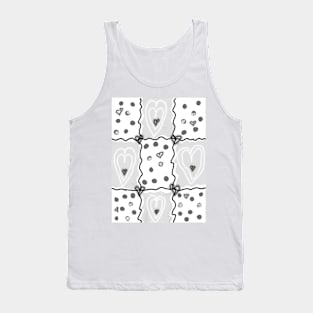 Heart Checkered pattern b&w Tank Top